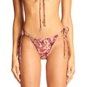 HARLOW BIKINI BOTTOM - TAN PAISLEY